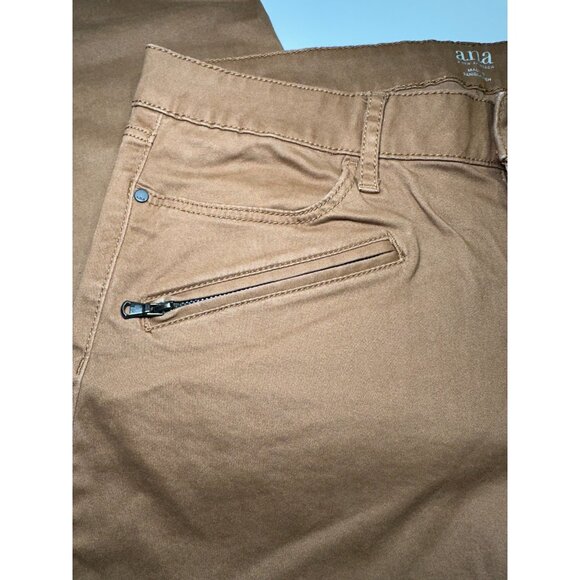 a.n.a Women’s Zip Up Jeggings Brown Skinny Leg Stretch Pants Size 12 - Picture 3 of 7